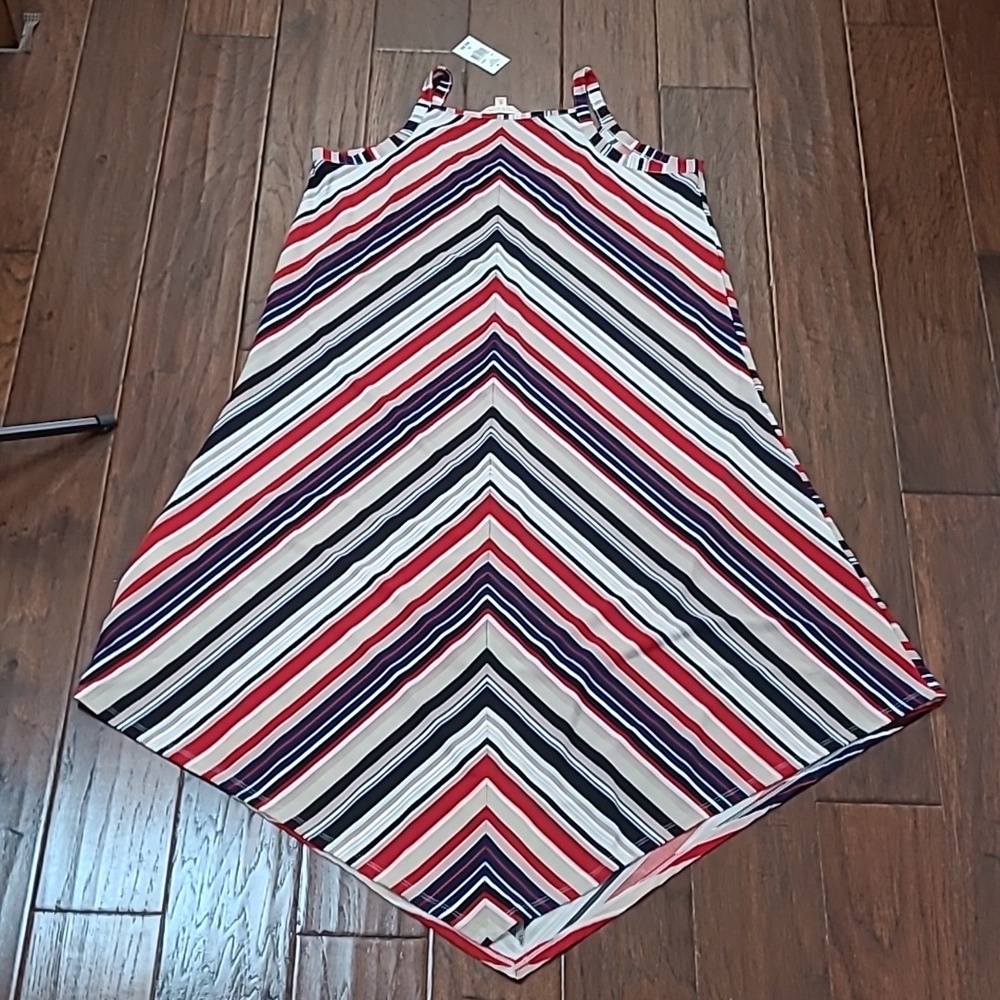 NWT Alchemy Thread Colorful Diagonally Striped Bandana Cut Dress size XL - Picture 5 of 8